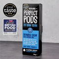 Award winning Definitely Decaf Perfect Pods by Raw Bean. Pack of 10 aluminium Nespresso compatible capsules packed with Arabica coffee from El Eden, Colombia. Great British Food and Great Taste Awards. Decaffeinated using the Swiss Water Process, free of chemical solvents.