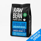 Raw Bean Definitely Decaf single origin espresso ground coffee, 227g pack, fine ground for espresso
