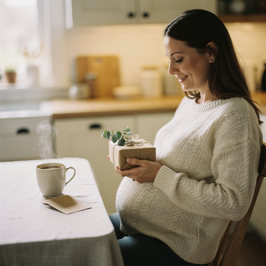 A gift of individually wrapped decaf coffee bags for a new or expecting parent