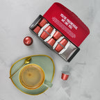 Raw Bean Perfect Pods Deliciously Dark Open view with visual of capsules
