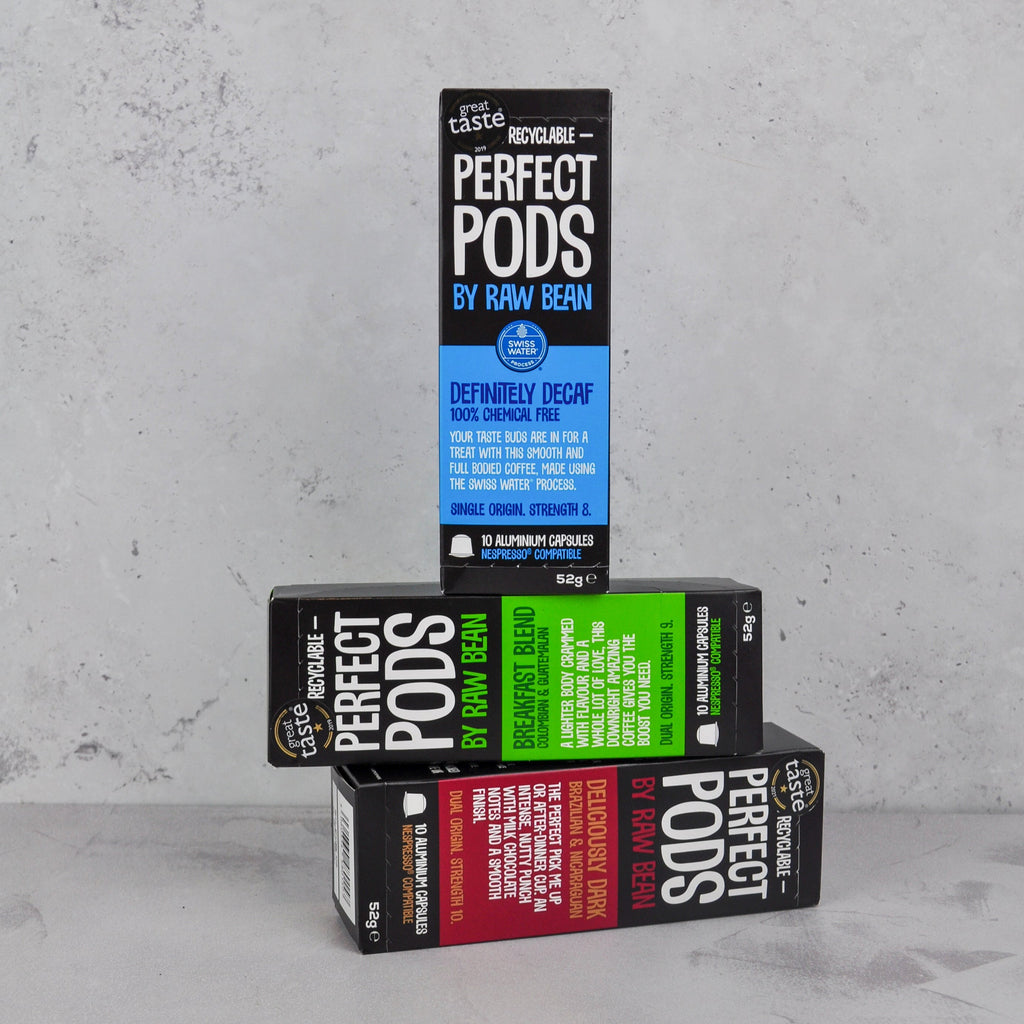 Definitely Decaffeinated Perfect Pods (Strength 8) - Swiss Water Process - 100% Chemical Free Process - Nespresso® compatible Pods, Box of 10 Capsules